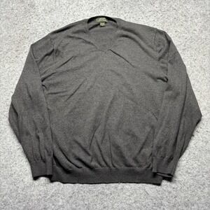 Eddie Bauer Long‎ Sleeve Cashmere Blend V Neck Pullover Sweater Mens XL Gray